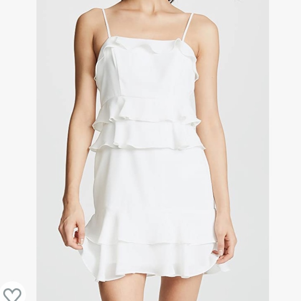 Parker spaghetti strap ruffle dress (white) Size: 6